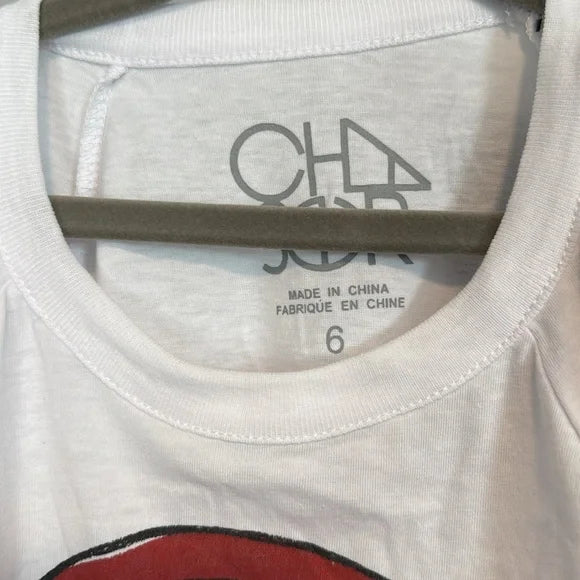 Chaser Kids Girls Peace Rainbow White Top