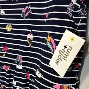 Rumi & Ryder Kids Stitch Fix Striped Dress Unicorns Stars-Large