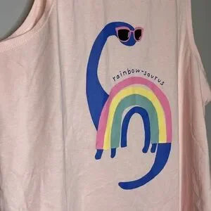 Rumi & Ryder Stitch Fix Kids Pink Girls Tank Rainbowsaurus-Large