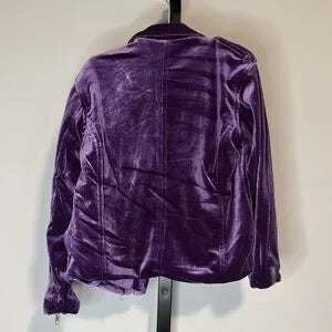 Chaser Stretch Velvet Jacket Purple Size 6