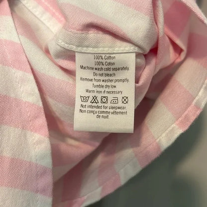 Janie and Jack Button Down Pink White Striped Oxford Shirt Top 3T